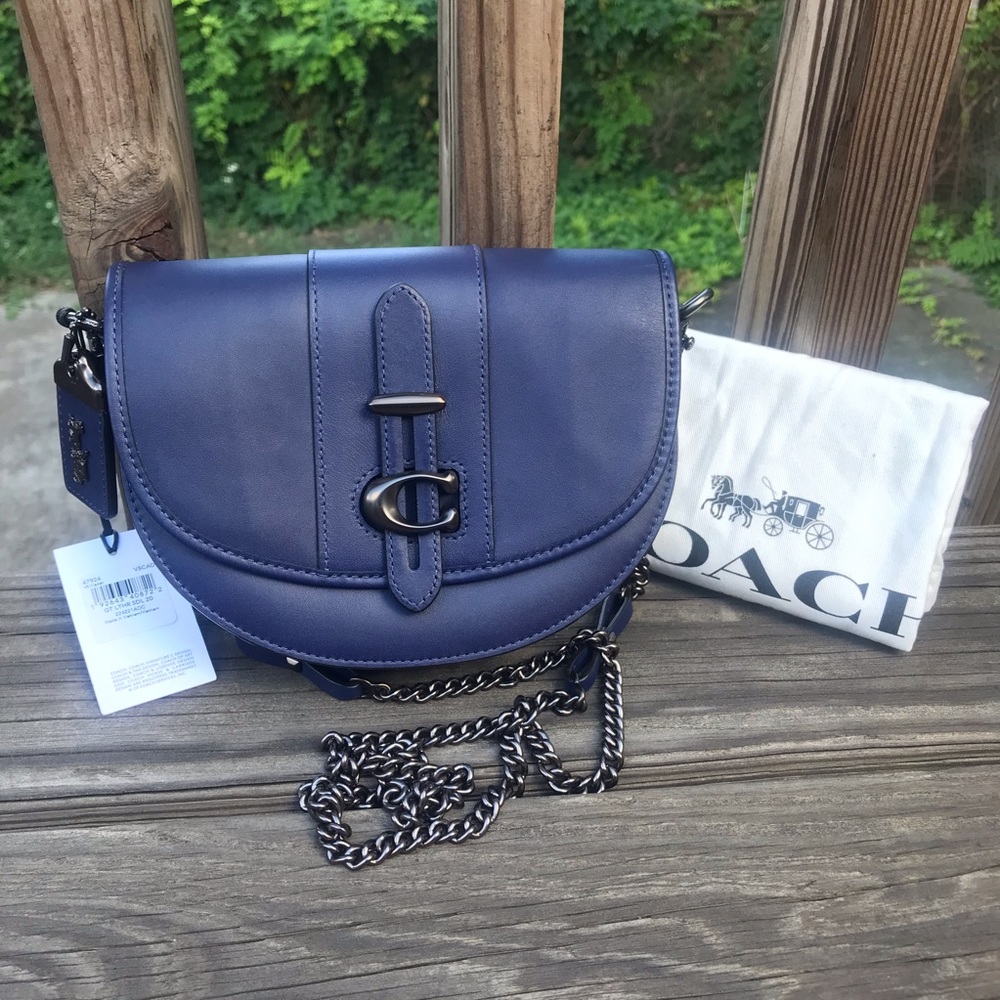 COACH Saddle 20 47924 Cadet Glovetanned Leather